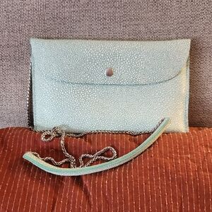 Elegant Blue Clutch with Chain Strap